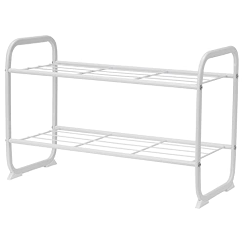 Rack de rangement pour chaussures d'entrée empilable à 2 niveaux robuste