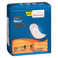 Maxi Pads Overnight Wingless, 28 ea - 2pc