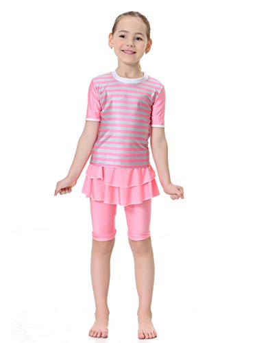 HANYIMIDOO Muslim Islamic Girls Short Sleeves Two Pieces Swimsuit