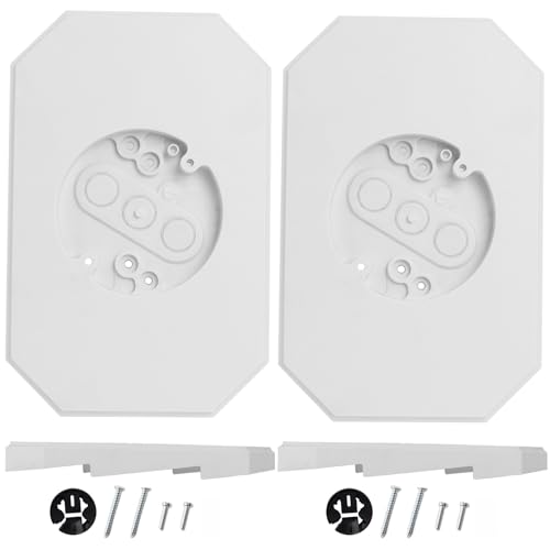 2 Pack Vinyl Siding Mounting Blocks, Siding Mounting Plate for 1/2 inch Lap Double and 4 inch Siding, Outdoor Light Mounting Block with Built-in Electrical Box, White Siding Mounting Kit