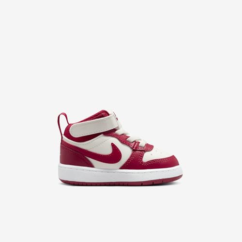 Nike Court Borough Mid 2 Baby/Toddler Shoes (CD7784-124, Sail/White/Gym Red) Size 103