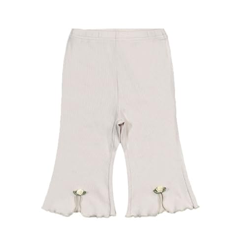 Girls' Capris Leggings Summer Slit Flared Pants Children's Small Flower Flared Pants Slim Fit Six-Point Shorts