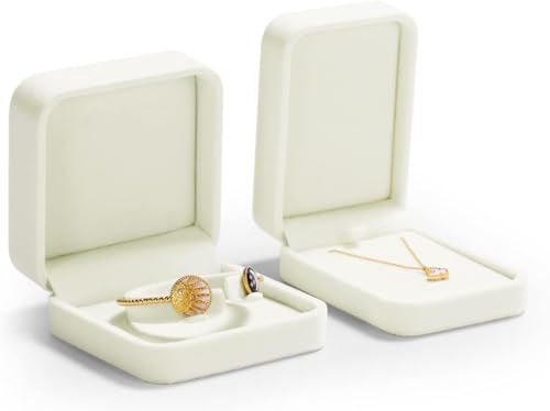 Velvet Bracelet Box Bracelet Gift Box Small Jewelry Gift Box Velvet Interior Bangle Storage for Wedding, Proposal, Birthday Gifts (White)