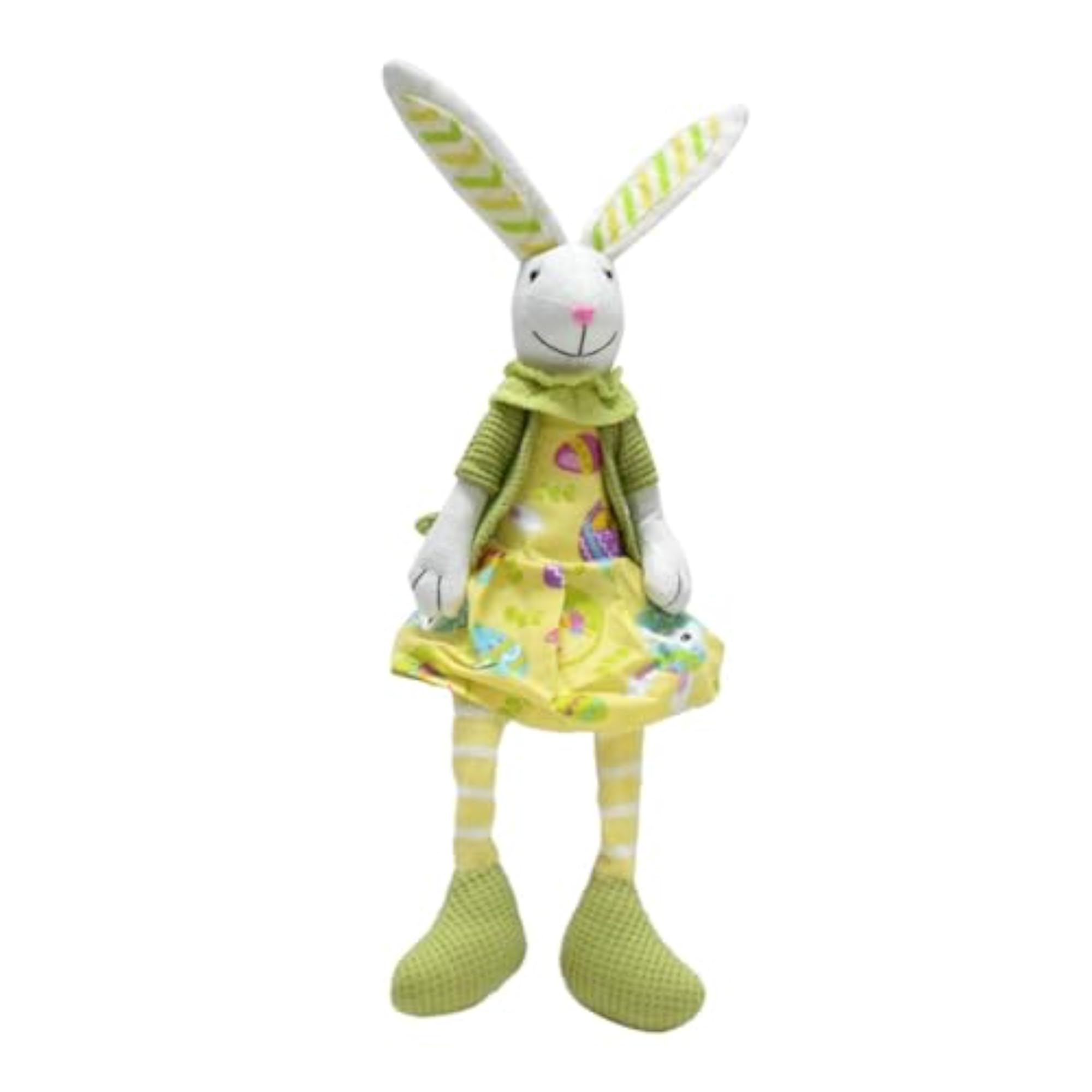 Bunny Figurine Ornament Cute Stuffed Animal Toy for Easter