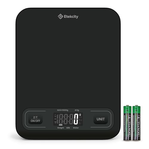 Etekcity Küchenwaage, Genauigkeit bis zu 1g, Küchenwaage Digital mit LCD-Display, Verbesserte Tasten, Tara-Funktion, Kitchen Scale zum Wiegen von Flüssigkeiten und Schmuck Etekcity Küchenwaage, Genauigkeit bis zu 1g, Küchenwaage Digital mit LCD-Display, Verbesserte Tasten, Tara-Funktion, Kitchen Scale zum Wiegen von Flüssigkeiten und Schmuck