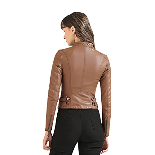 Veste en cuir synthétique haut de gamme avec rivets et velours fins