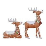 Décoration festive de rennes : ces figurines de rennes de Noël présentent un design intemporel et des couleurs festives qui augmentent l'esprit de Noël et ajoutent du charme à vos célébrations. Idéal pour décorer les tables ou les étagères lors de confortables réunions d'hiver. Les éléments décoratifs complètent n'importe quelle décoration de Noël et créent une atmosphère festive dans votre maison. Idéal pour les fêtes de famille et les événements de vacances pour créer un environnement chaleureux.