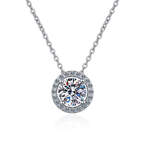 Collier en moissanite argent 925 idée cadeau romantique femme