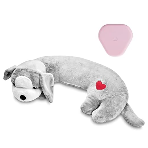 Moropaky Hearbeat Toy for Dog Anxiety Relief Behavioral Training Aid Toy, Grey
