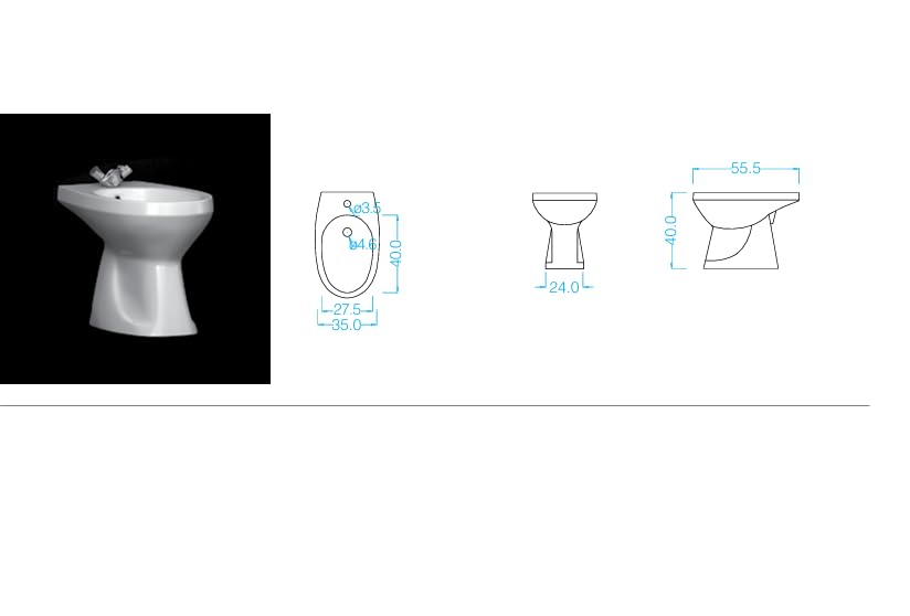COPPIA SANITARI WC E BIDET serie TRIS GRAVENA
