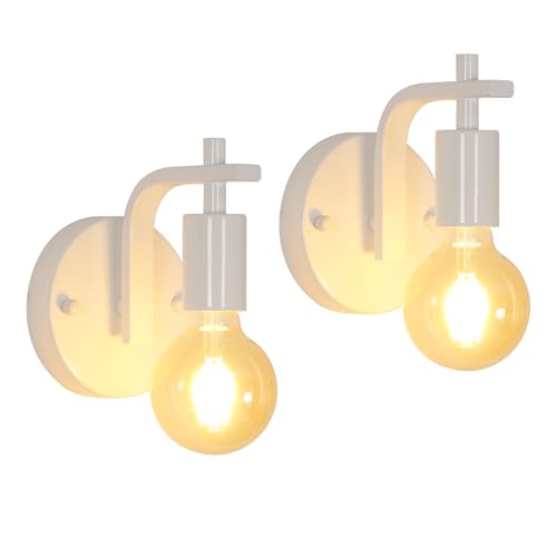 DELIPOP Aplique Pared Interior Vintage 2 Piezas Lámpara de Industriales Metal Luz Iluminación E27