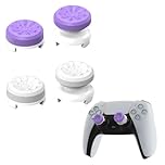 Control Freaks, 4 Pcs Silicone Kontrol Freek for Ps5, Purple Controller Freaks, for Enhance Ps4, Ps5 Controller Performance Reduce Thumb and Wrist Fatigue (Purple, White)