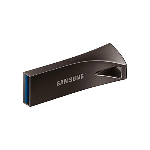 Image of SAMSUNG BAR Plus 3.1 USB Flash Drive, 64GB, 400MB /s, Rugged Metal Casing, Storage Expansion for Photos, Videos, Music, Files, MUF-64BE4 /APC, Titan Grey