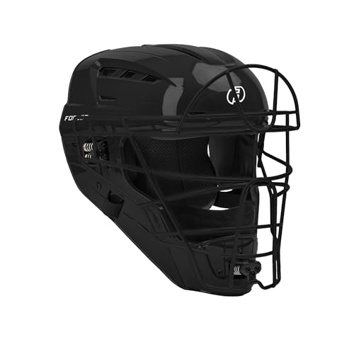 FORCE3 PRO GEAR Defender XS3 Catchers Helmet Gloss (Black/Black, Large)