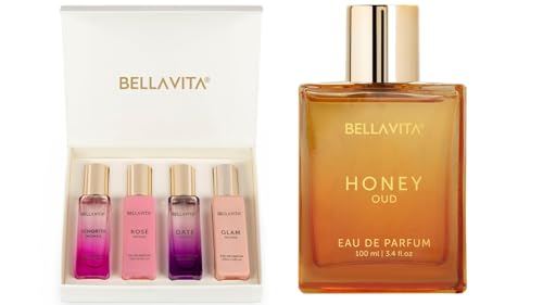 Gift Set Combo For Women's - Honey Oud & Women's Gift Set | Vannila, Floral, Bergamot, Sweet & Spicy | Long Lasting Perfume for Women | Vegan & Cruelty Free - (4 * 20 ml + 100 ml)