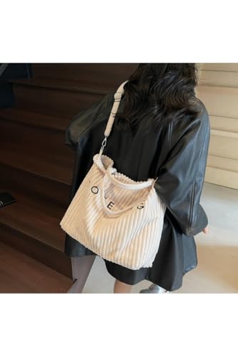 Bolso tote grande suave de pana para mujer miniatura 4