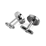 boutons manchette montre Matière : Laiton rongweiwang Boutons de manchette vierges personnalisables, ronds, à monter soi-même. Matériau : laiton. Profondeur de la base : environ 2 mm.