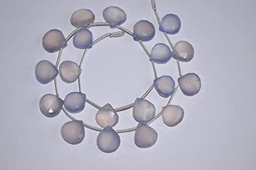 Perles Calcédoine Bleue Naturelle LKBEADS en Cœur pour Offrir un Bijou Unique