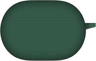 جراب سيليكون ناعم لعلبة سماعات ايربودز هواوي فري بادز برو مع خطاف، لون زيتي، Stop-388