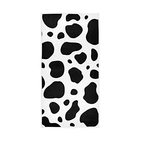 Zoeo Hand Towel Sets Cow White Black Print Buffalo Dish Towels Cotton Face Towel Bath Decor Set For Girls 30X15 Inch Gym Yoga Beach Towels #TOP17