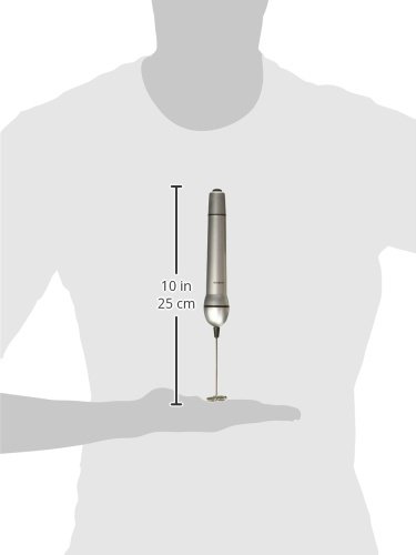 Bonjour Coffee Hand-Held Battery-Operated Mini Beverage Whisk/Milk Frother, Small, Silver - Thumbnail 4