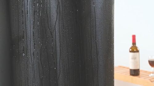 Image of 76 Inch PEVA Shower Curtain Liner with 3 Weights, Midweight Heavy Duty Vinyl Plastic Bathroom Shower Curtain Sets, 72x76 inch, Black