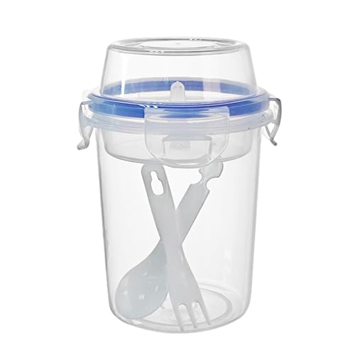 Generico Tarros de yogur para preparación de comidas - Tazas de semifrío con, para tenedor y cuchara | Recipiente de desayuno a prueba de fugas para granola, yogur de frutas