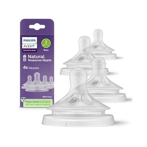 Image of Philips Avent Natural Response Nipple, Slow Flow (Flow 2), 4-Pack, SCY962/44
