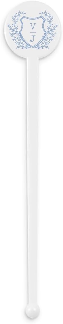 7" Custom White Drink Stirrer – Personalized Swizzle Sticks for Weddings, Parties, Bars, and Cocktails – Plastic – 50 Pack