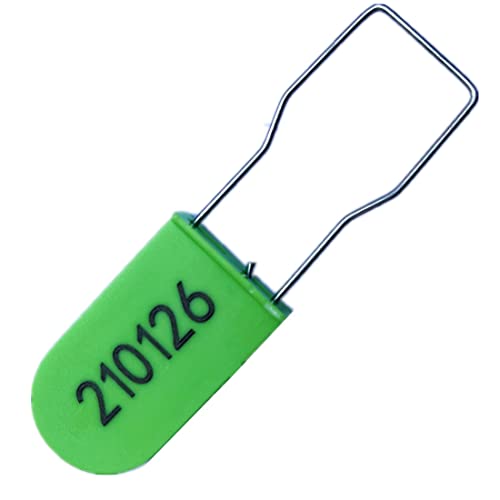 Plastic Wire Padlocks Security Seals Disposable Anti-Tamper Lock Numbered Green (Pack of 50) by XF-Vel - Used condition - US$12.25