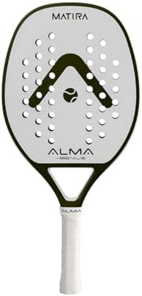 Raquete Beach Tennis Carbono 1K Matira Branca e Verde Alma Genius