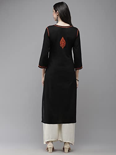 Image of Ada Hand Embroidered Lucknowi Chikankari Cotton Kurta Kurti for Women A411191