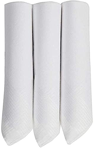 Image of INARA Creation Men's Cotton Handkerchief Big Size - White