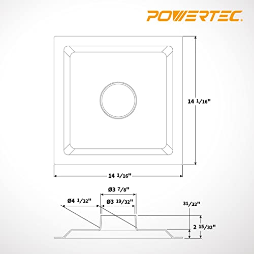 Powertec 70132 14-Inch Table Saw Dust Hood #TOP3