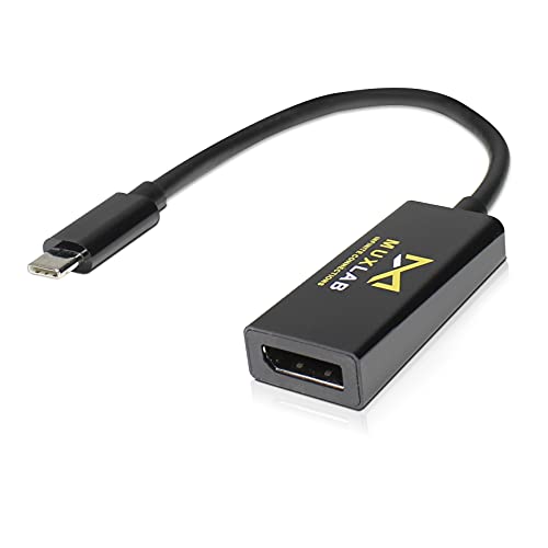 MuxLab USB C to DisplayPort Adapter | Male USB to Female | 4K@60Hz HDR (3840x2160) | Compatible with MacBook, Surface Book, Dell, Samsung | No External Power Required | Plug and Play