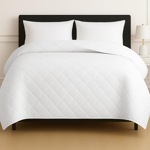 HomeSmart Weighted Blanket King Size, 20 lbs, Soft Breathable Premium Fabric, Also Fits California King Beds, White