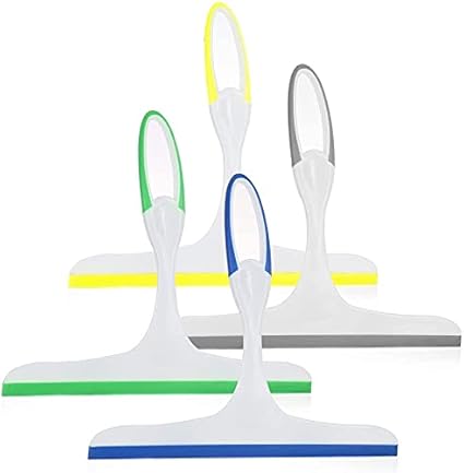 TYSSCHO Squeegees Streak-Free Handheld Squeegee Cleaner with Silicone Blade & Hanging Hole - Wiper Cleaning Tool for Washing Shower Door, Bathroom(Color as per Availability) Pack of 3
