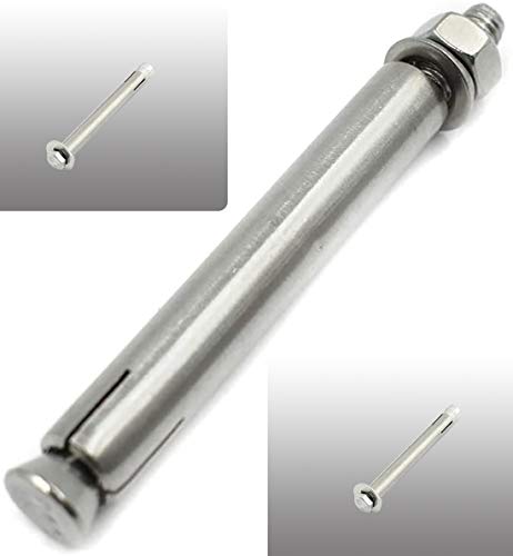Image of Hex Expansion Bolt Hex Head Nut Sleeve Expansion Screw 304 Stainless Steel External Furniture Bolts, Expanding Shield Anchor Screws Bolts Fastener M6x60mm 5 Pack