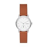 Skagen Damenuhr Kuppel Lille quarz/3 Zeiger Uhrwerk 32mm Gehäusegröße mit einem Lederarmband SKW3103