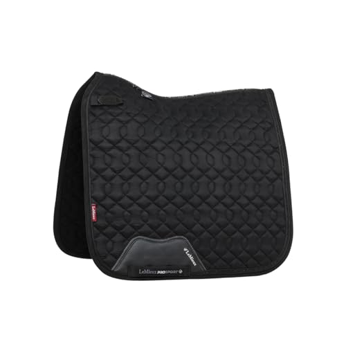 Tapis de selle dressage LeMieux daim cristal noir évite les blessures de garrot et glissements