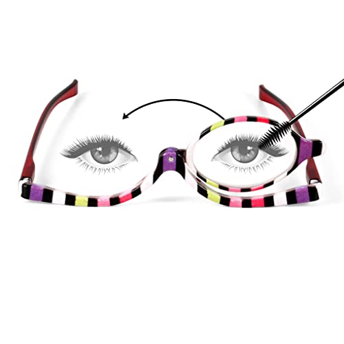 LJCZKA Gafas de Maquillaje con Lente Abatible Mujer, Gafas de Lectura Portatiles Gafas de Presbicia Plegables Cosmética 3,5