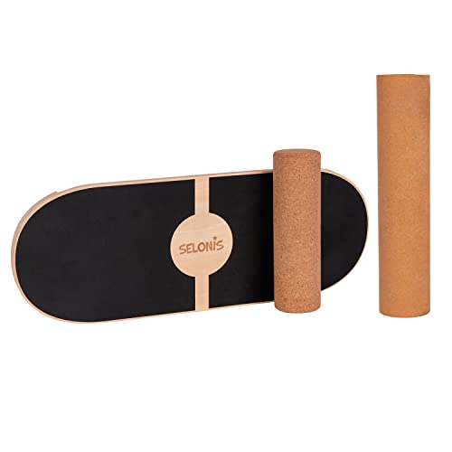 Selonis Balance Board For Adults And Kids Wooden Roller Board Gymnastics Training And Coordination Exercises Fitness Yoga Stability Sport Physiotherapy Workout - Available With Mat And Without Mat - Image 6