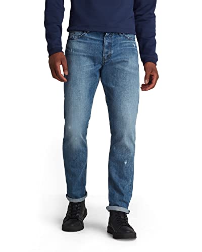 G-Star Men's Triple A Regular Straight Jeans, Blue (faded hague blue destroyed D19161-C779-C764), 27W / 32L