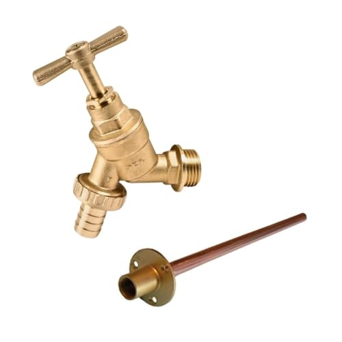 Outdoor Tap Kit 1/2-Inch BSP Copper Tube 15 x 35 cm Wall Plate Garden Bib Tap