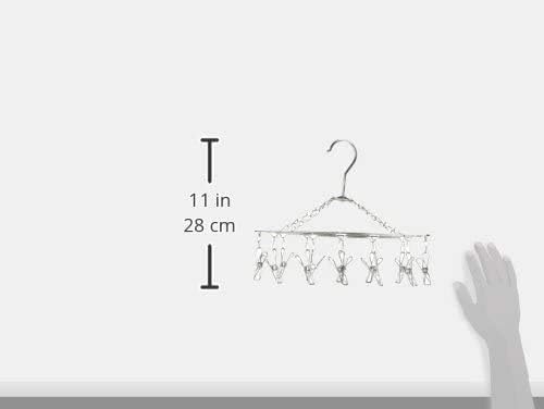 Honey-Can-Do DRY-01102 Clothes Drying Hanger Rack with 12 Clips, Chrome
