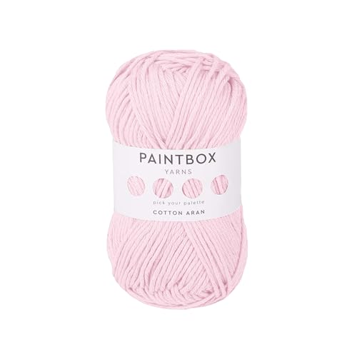 Paintbox Yarns 100% Cotton Aran Yarn 1.76oz (50g), 93 Yards (85m) - Candyfloss Pink Worsted Wool for Crochet, Knitting - Soft, Lightweight for Clothes