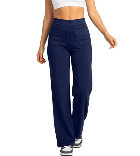 Neteson Pantalones Mujer Pantalones de Trabajo Oficina Pierna Recta Anchos