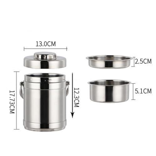 Contenitore termico per il pranzo in acciaio inox con manico, a prova di perdite, per ufficio, scuola e uso esterno