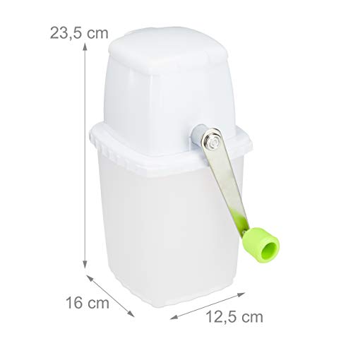 Relaxdays, Wit-groene ijscrusher handmatig, ijshakmolen, met handslinger, baraccessoires, zonder stroom, roestvrij, ice… - Image 5