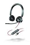Plantronics - Blackwire 3320 - Wired, Dual-Ear (Stereo) Headset with Boom Mic - USB-A to Connect to Your PC, Mac or Cell Phone - Works with Teams (Certified), Zoom & More